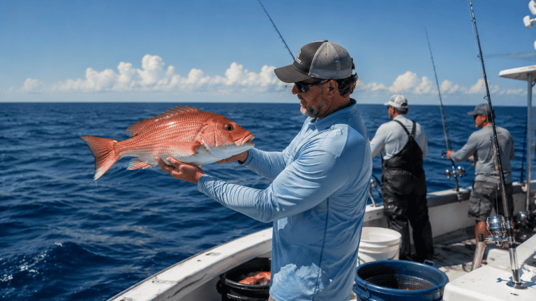 Recreational anglers targeting Gulf red snapper in offshore Gulf waters