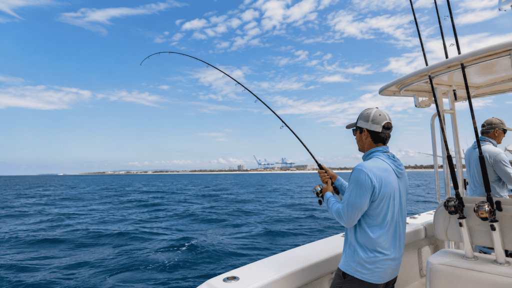 Saltwater anglers fishing offshore while fisheries legislation influences public access decisions