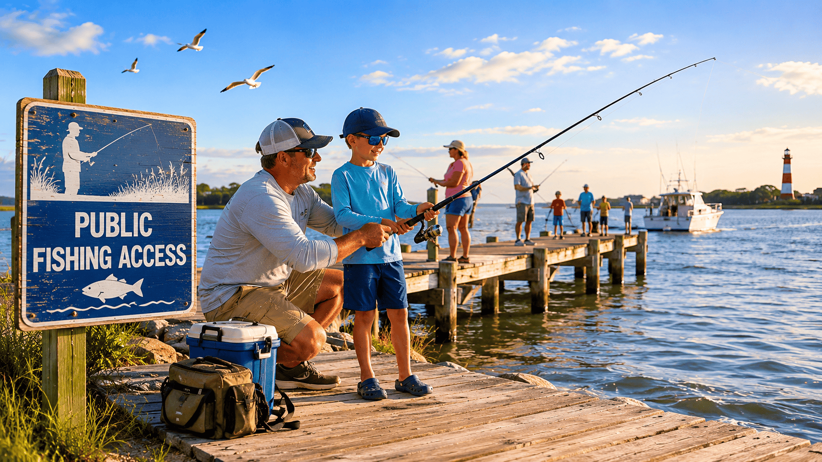 Recreational anglers supporting fishing conservation and public access initiatives